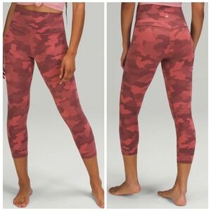 Lululemon Align Crop 21 Heritage 365 Camo Brier Rose Multi Pink Size 20 NWOT